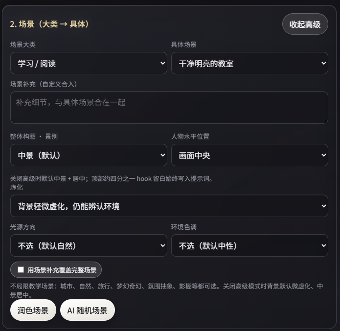 场景高级设置
