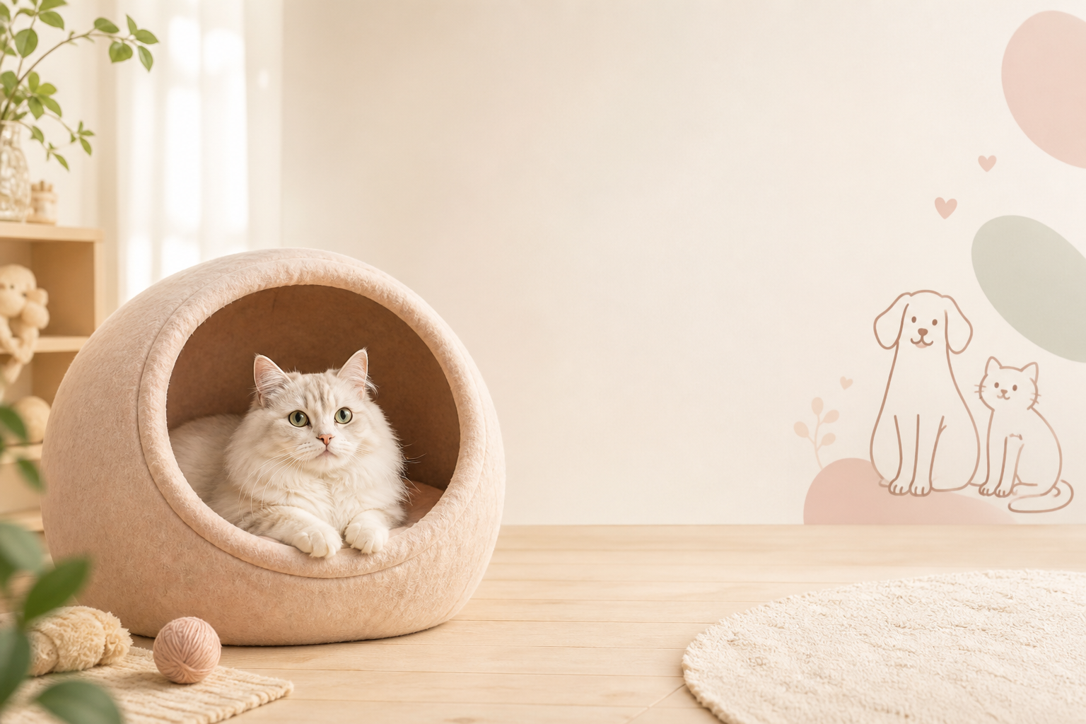 猫咪使用柔软猫窝